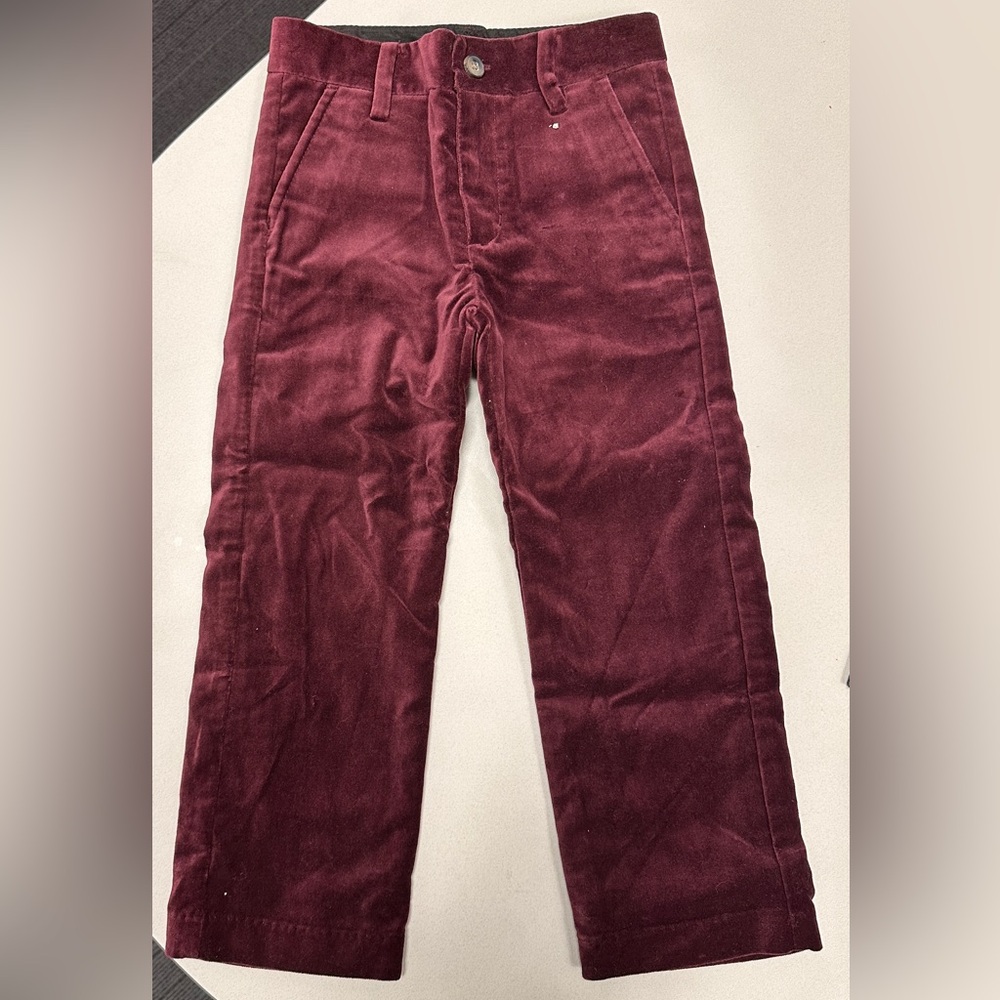 Janie and Jack Burgundy Formal Kids Pants